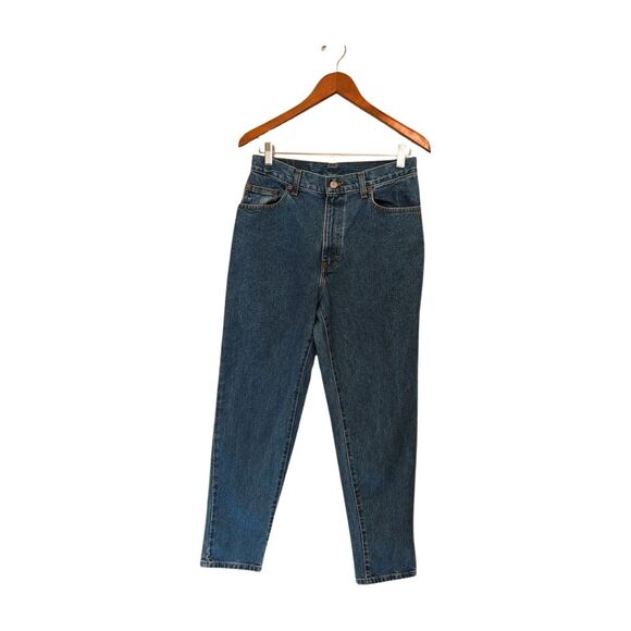 Vintage 80s Gitano High Waist V Yoked Mom Blue Denim Jeans 10 P Tapered Leg - Picture 2 of 5